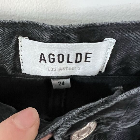 Agolde Jeans 24 Distressed High Waist Organic Cotton High Rise Button Closure - Picture 7 of 10